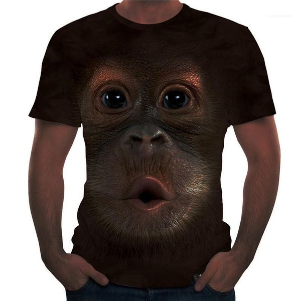 

homme summer male designer t shirts monkey face printed short sleeve mens tees casual plus size, White;black
