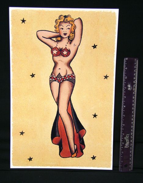 

dancer vintage sailor jerry traditional style tattoo pin up home decoration oil paintings on canvas wall art pictures 200905