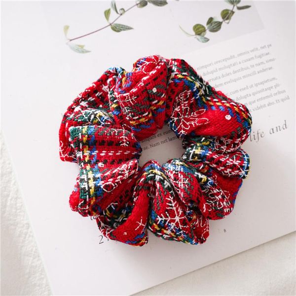 

hair accessories 20pc christmas scrunchies soft elastic bands plaid scrunchie girls headwear ponytail holder