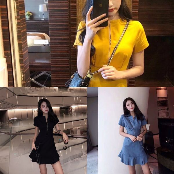 

2020 new women's lazy style slimming ruffled imiss hepburn black dress black dress wufqb, Black;gray
