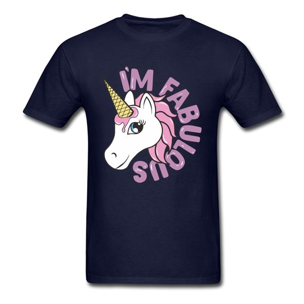 

summer im fabulous unicorn men's t shirts hip hop father day short sleeve round collar pure cotton tees printed clothing shirt