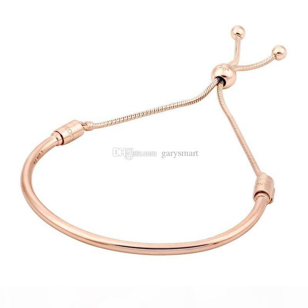 

18k rose gold plated bracelets hand rope for designer 925 sterling silver bracelet for women original box girls gift jewelry wholesale, Black