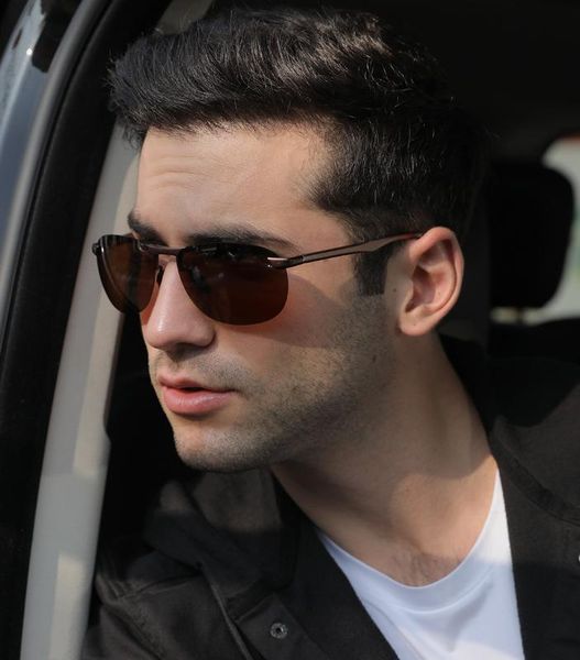 

rimless polarized sunglasses men brand designer metal 2020 new pilot sun glasses for men uv400 lentes de sol hombre, White;black