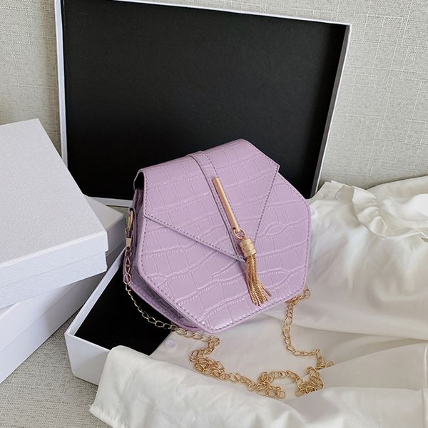 

pu leather crossbody bag for women 2020 travel handbag fashion chain tassel design shoulder lady messenger bag