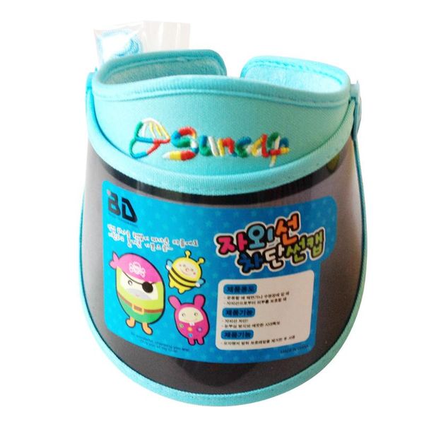 

girls boys beach uv protection student running cycling summer outdoor sport kids sun visor hat jogging pvc wide brim travel, Blue;gray