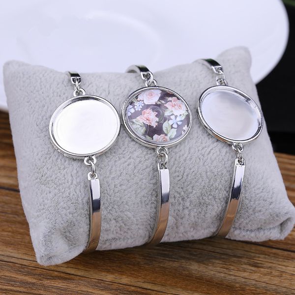 

5pcs/lot metal cabochon bracelet fit 20mm cameo settings bracelets bezel blanks diy jewelry making bracelet findings accessory