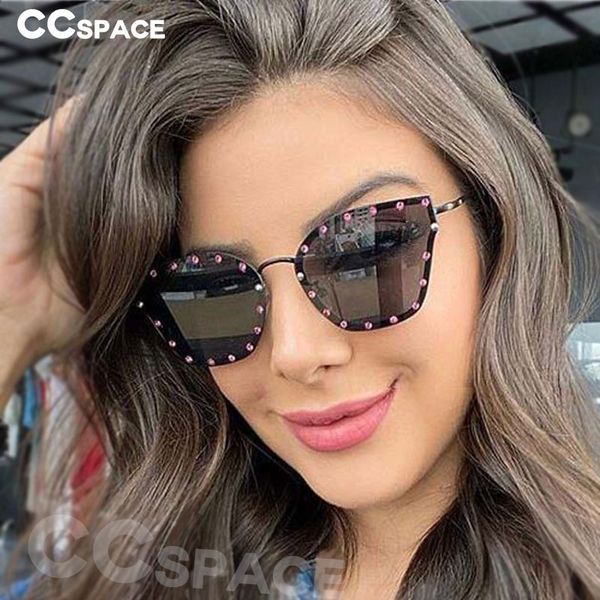 

47190 cat eye luxury diamond sunglasses men women fashion uv400 glasses, White;black