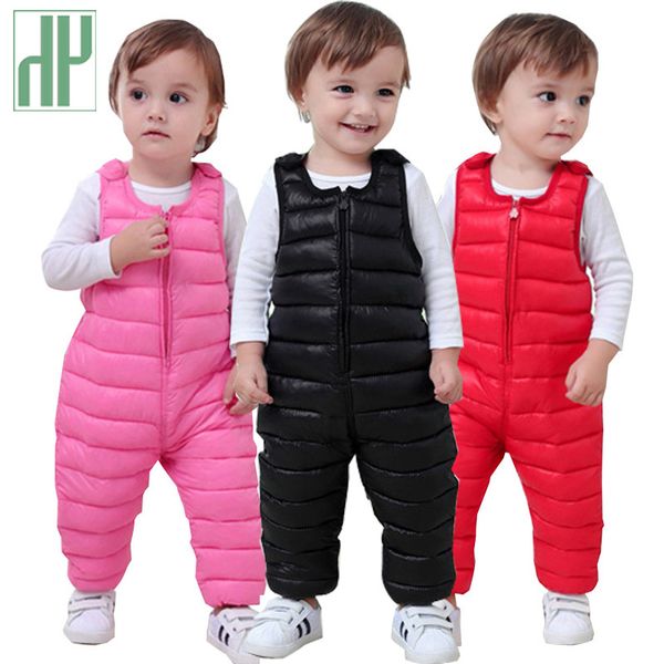 

hh children pants for girls leggings cotton warm winter toddler trousers boys pants waterproof kids pants outwear baby overalls lj200814, Blue