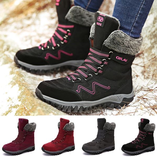 

women snow boots famale sneakers winter waterproof platfrom walking shoes