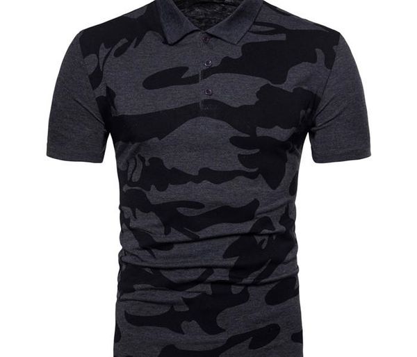 

mens camouflage patchwork polo shirt casual lapel neck short sleeve slim clothes male daily polos, White;black