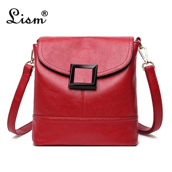 

female bag soft pu leather multi-layer bucket bag 2020 new luxury designer ladies shoulder messenger red main item