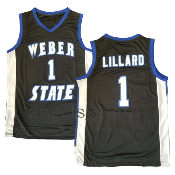 

weber state damian 1 lillard ncaa kyrie basketball jersey 11 irving stephen 30 curry dwyane 3 wade college lebron 23 james russell westbrook, Black