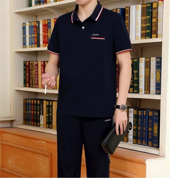 

повседневный sprots 2pcs костюмы мода старики running костюмы лето плюс размер отцов костюмы отворотом шеи шорты рукава, Gray