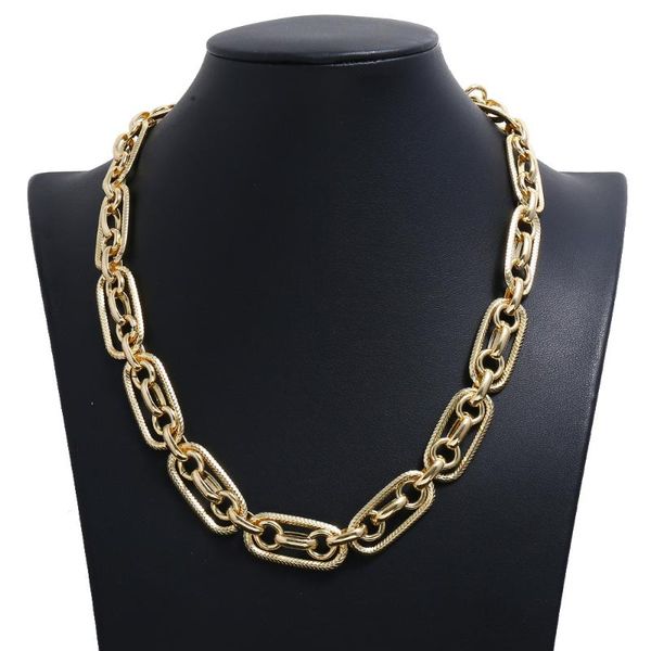 

meetvii fashion punk metal gold color chains necklace women exaggerated style necklace hip hop jewelry, Silver