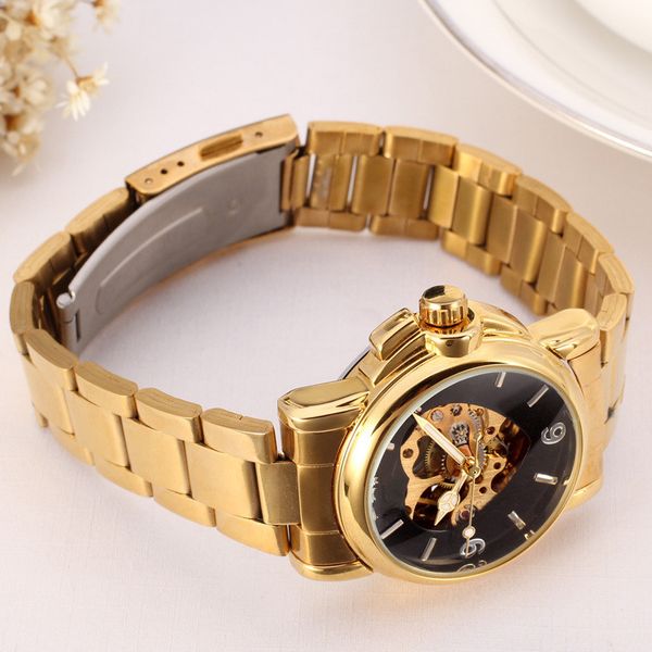 

fashion brand new ladies automatic skeleton watch luxury golden pink stainless steel wristwatchs hollow heart-shaped automatic mechanical wr, Slivery;brown