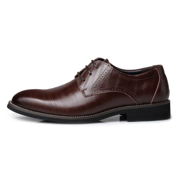 

big size fashion mature man soft leather shoes wedding business dress middle-aged pointed toe dad working shoes, Black
