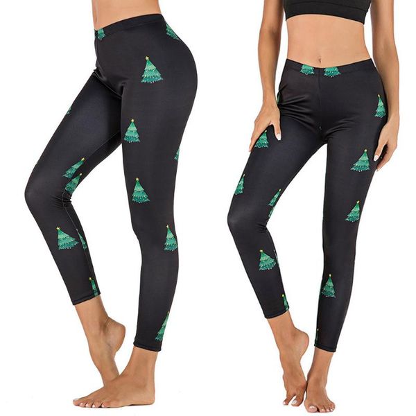

yoga outfits women fitness breathable leggings fashion female push up christmas deer printing pants workout casual, White;red