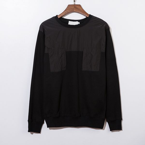 

r sweater #9920 nylon patchwork sweater classical long sleeve round neck causal hoodies 5color -xxl, White;black