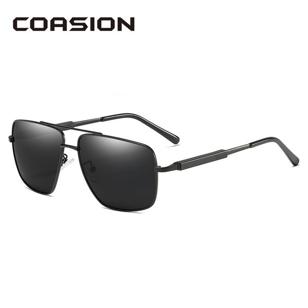 

coasion 2020 square polarized sunglasses for men vintage driving mirror sun glasses male uv400 ca1496, White;black