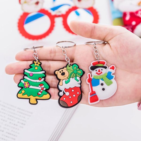 

cgjxsnew christmas keychain cartoon santa claus snowman key chain bag pendant jewelry birthday christmas gift new