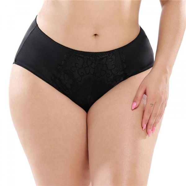 

women's panties women plus size lace brief underwear l-5xl mid-rise underpanty image breathable, Black;pink