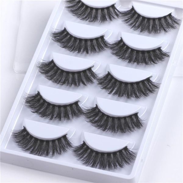 

5pairs handmade mink false eyelashes 3d natural eyelash thick mink eye lashes cruelty-eyelashes beauty makeup tools