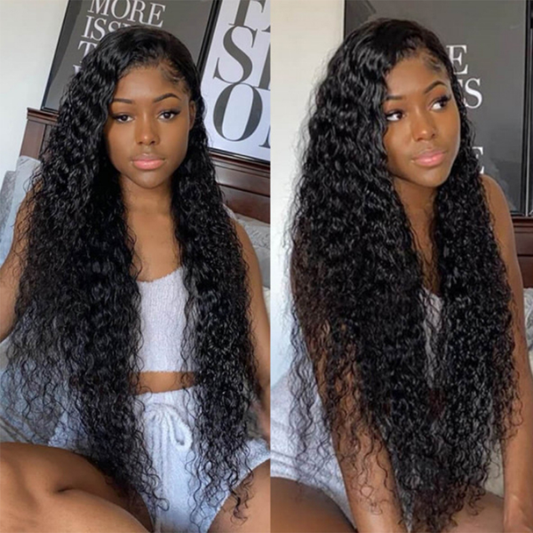 

curly human hair wig 4x4 realistic scalp lace part wig 150% glueless fake scalp wig for women beginner friendly, Black