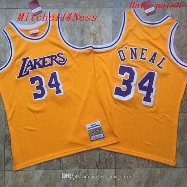 

Men Orlando Magic 32 Shaq O'Neill Mitchell&Ness 1993-1994-95 Yellow White Black Basketball Jersey
