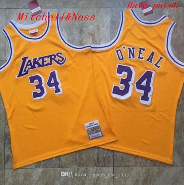 

Men Orlando Magic 32 Shaq O'Neill Mitchell&Ness 1993-1994-95 Yellow White Black Basketball Jersey
