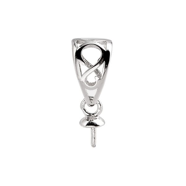 

pendant bail pearl mounting fine jewelry diy silver connector small charm 925 sterling silver 10 pieces, Slivery;crystal