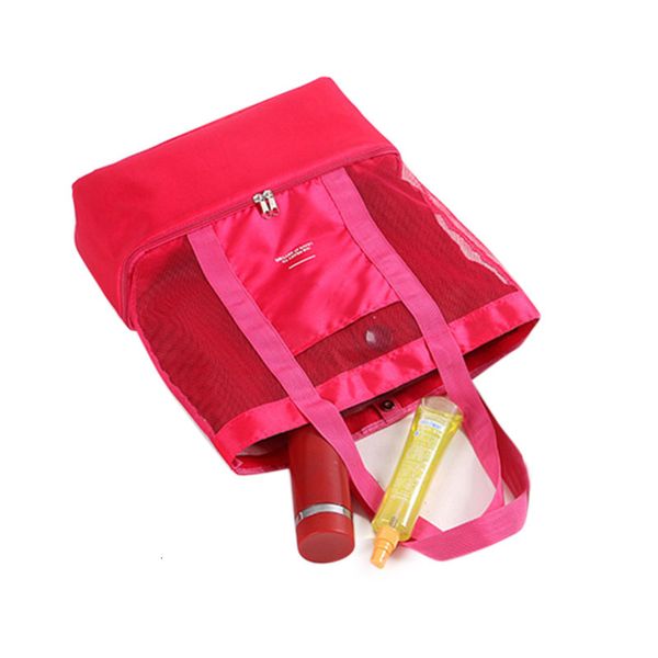 

women durable mesh transparent bag double-layer heat preservation large picnic beach bags 42*37*15cm-wt