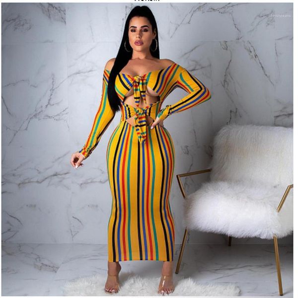 

slim long sleeved strapless bodycon dresses fashion women party dresses color striped women dresses off-the-shoulder hollow out club sexy, White;black