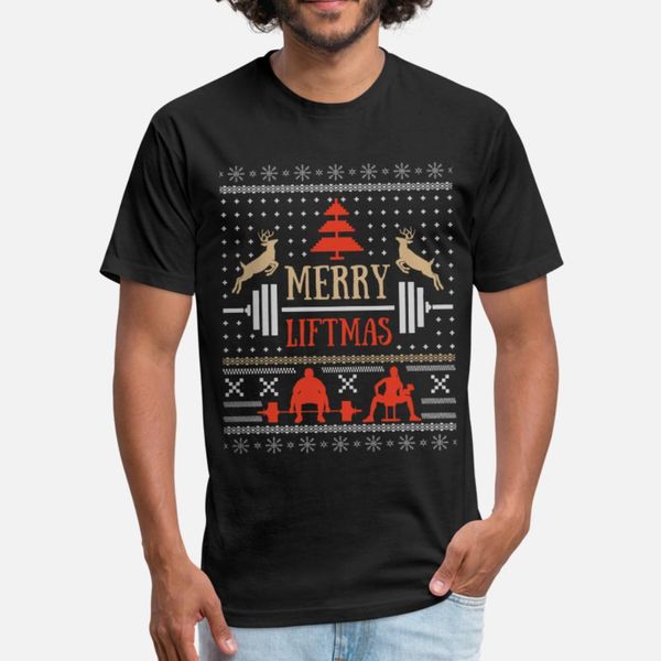 

weightlifting christmas merry liftmas t shirt men printed tee shirt plus size 3xl male interesting fashion spring kawaii shirt, White;black