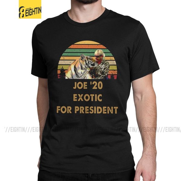 

joe 20 exotic for president vintage tiger king t-shirts men cotton t shirt election animal lovers big cats short sleeve tees 6xl