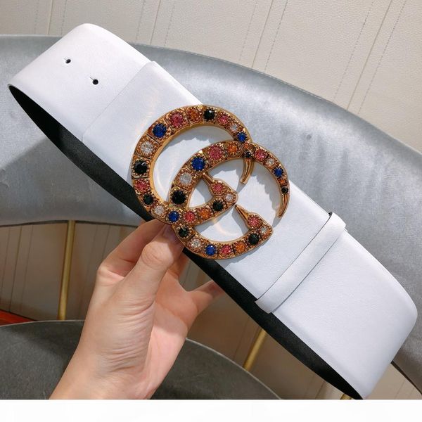 

2019 new summer fashion women's luxury designer slim dress belt ladies 7.0 pearl crystal buckle belt, Black;brown