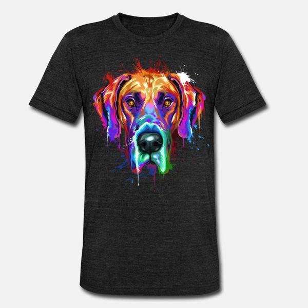 

great dane splash art t shirt men custom tee shirt round neck basic solid cute new fashion spring autumn pattern shirt