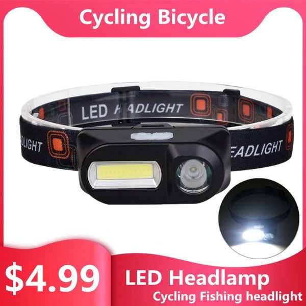 

bike lights portable mini xpe+cob led headlamp usb rechargeable camping head lamp cycling fishing headlight torch