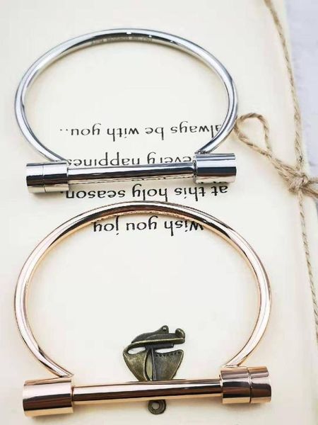 

european and american classic brands women bangles stainless steel rose, Black