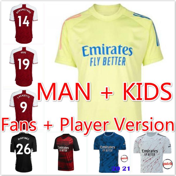

2021 fans player version arsen soccer jersey willian pepe nicolas ceballos henry 20 21 tierney tierney saka football shirts men kids kit, Black;yellow