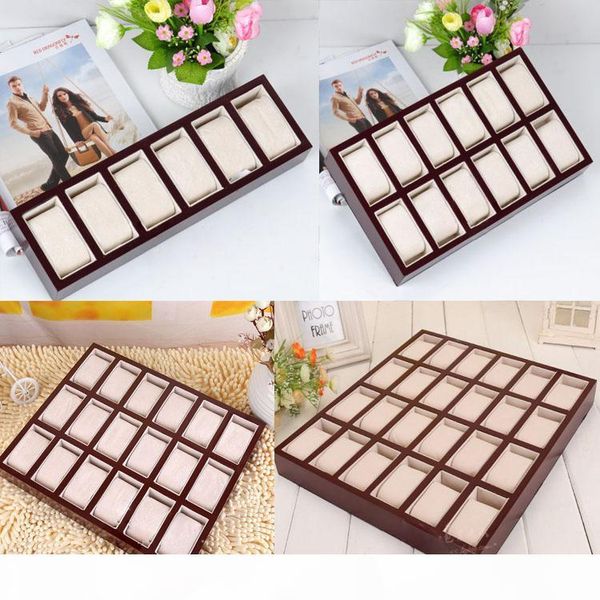 

grade paint watch boxes bracelet bangle tray holder jewelry storage organizer display stand show case 6 12 18 24 booths, Black;white