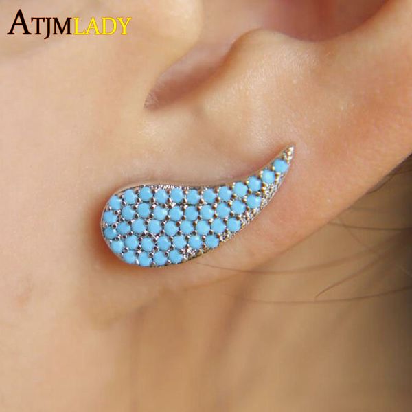 

earings direct selling round 100% 925 sterling earring angle wing stud earrings with light cz compatible new women jewelry, Golden;silver