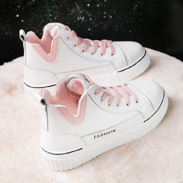 

small white shoes autumn and winter wild 2020 fashion new thickening plus velvet winter sneakers, Black