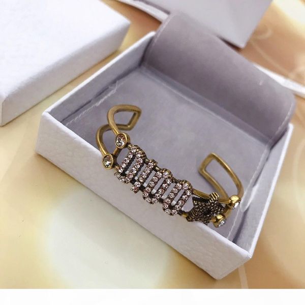 

european and american fashion new popular selling letter pearl open bracelet, White