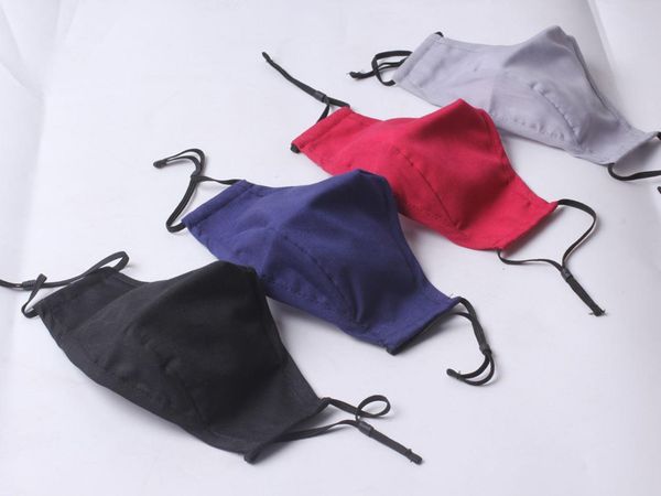 

DHL Fabric cotton mask without the valve pure solide color fashion Washable facemask 4 colors offer choose fast shipping washable face mask