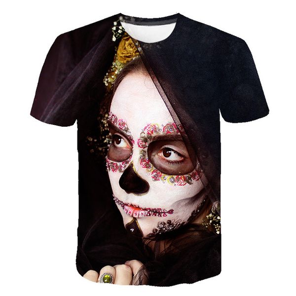 

skull men cosplay colorful summer 3d print shirts hippie horror aesthetic men clothing