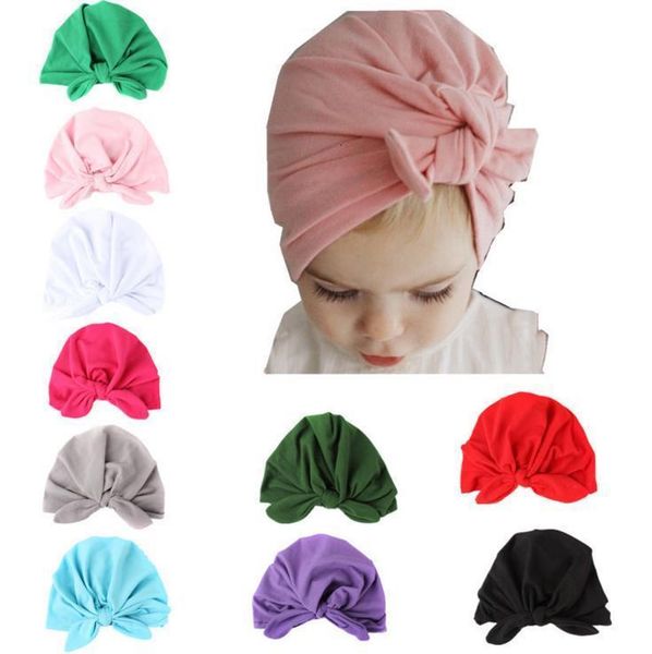 

fall fashion baby cap children winter knotted rabbit ear soft cotton hats boy girl beanies indian muslim bohemia caps colorful drop dropping