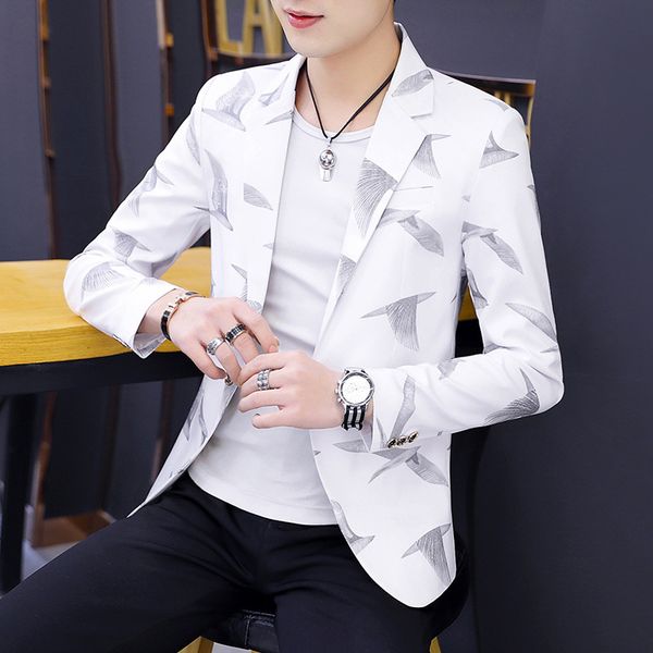 

korean version ternos slim fit jacket new men's single shirt traje de boda hombre, White;black