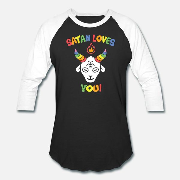 

satan loves you baphomet t shirt men printing short sleeve size s-3xl pictures anti-wrinkle basic spring outfit shirt