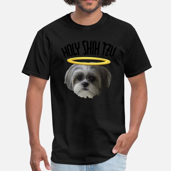 

holy shih tzu t shirt men character short sleeve size s-3xl pictures graphic basic summer style formal shirt