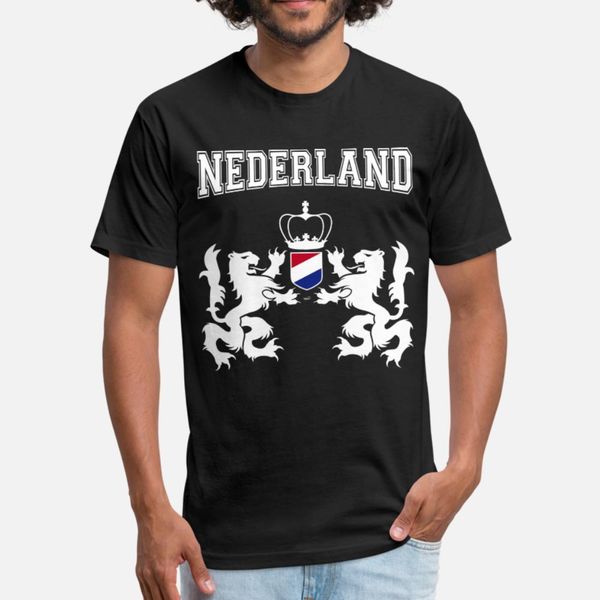 

netherlands coat of arms with laurel wreath t shirt men create 100% cotton s-xxxl pattern fitness comical spring autumn leisure shirt